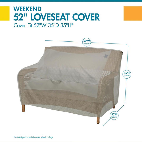 52" Duck Covers® Weekend Water-Resistant Patio Loveseat Cover with Integrated D - Image 3